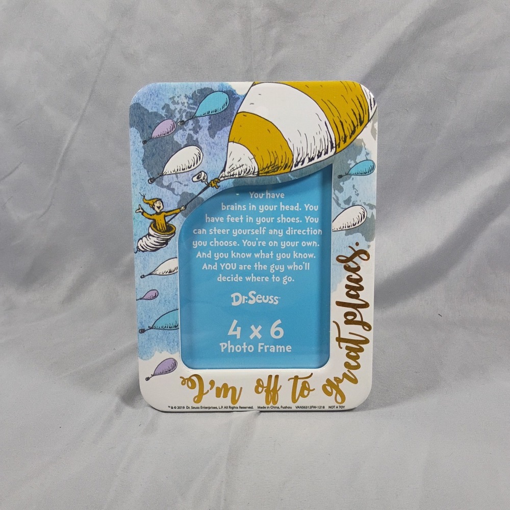 Dr. Seuss Oh The Places Youll Go 4x6 Ceramic Photo Frame Vandor 56312 Graduation